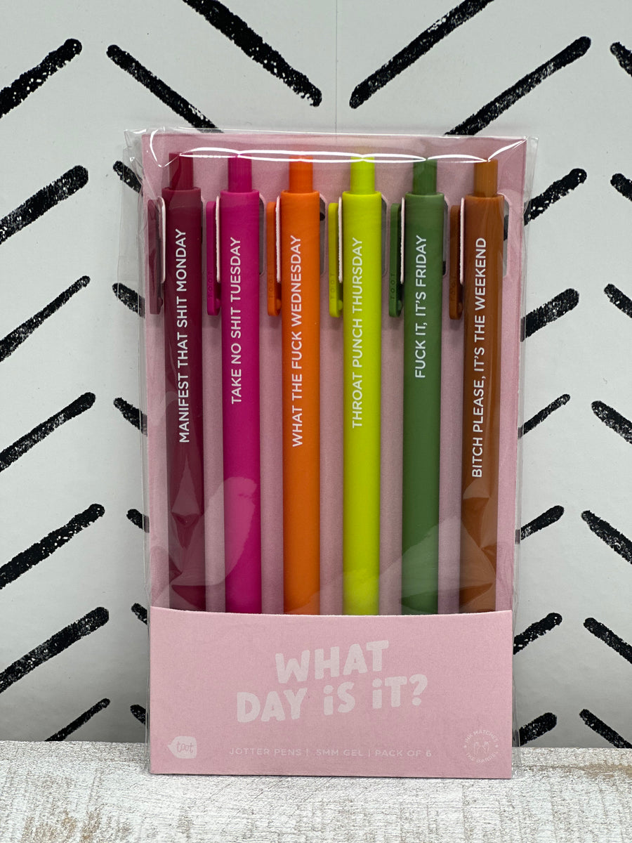 Weekdays Hilarious 6 Pack Pen Set – Country Jewell Boutique