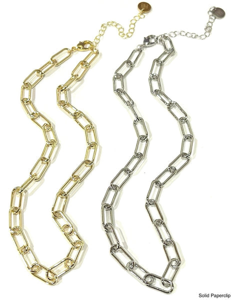 B.b Lila Live Box Paperclip Necklace - Gold & Silver