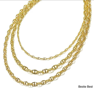 B.b Lila Live Box Bestie Best Necklace - Gold & Silver