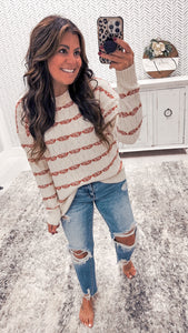 Staccato Cream/Rust Super Cozy Sweater