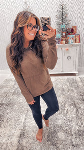 Mono B Mocha Brushed Hoodie Pullover