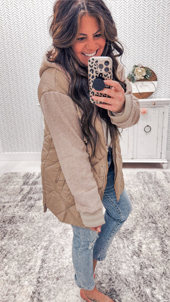 Mocha Hoodie Puffer Jacket