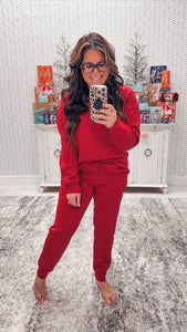 Buttery Soft Joggers - Holiday Red