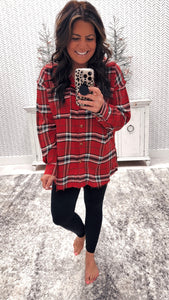 White Birch Holiday Red Plaid Flannel