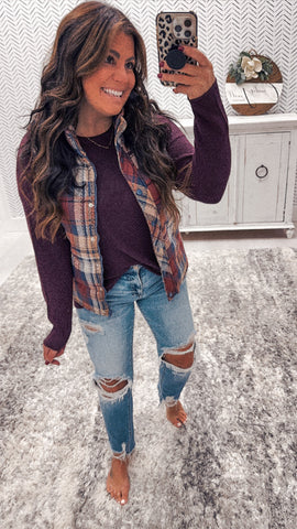 Staccato Fall Plaid Super Cozy Vest