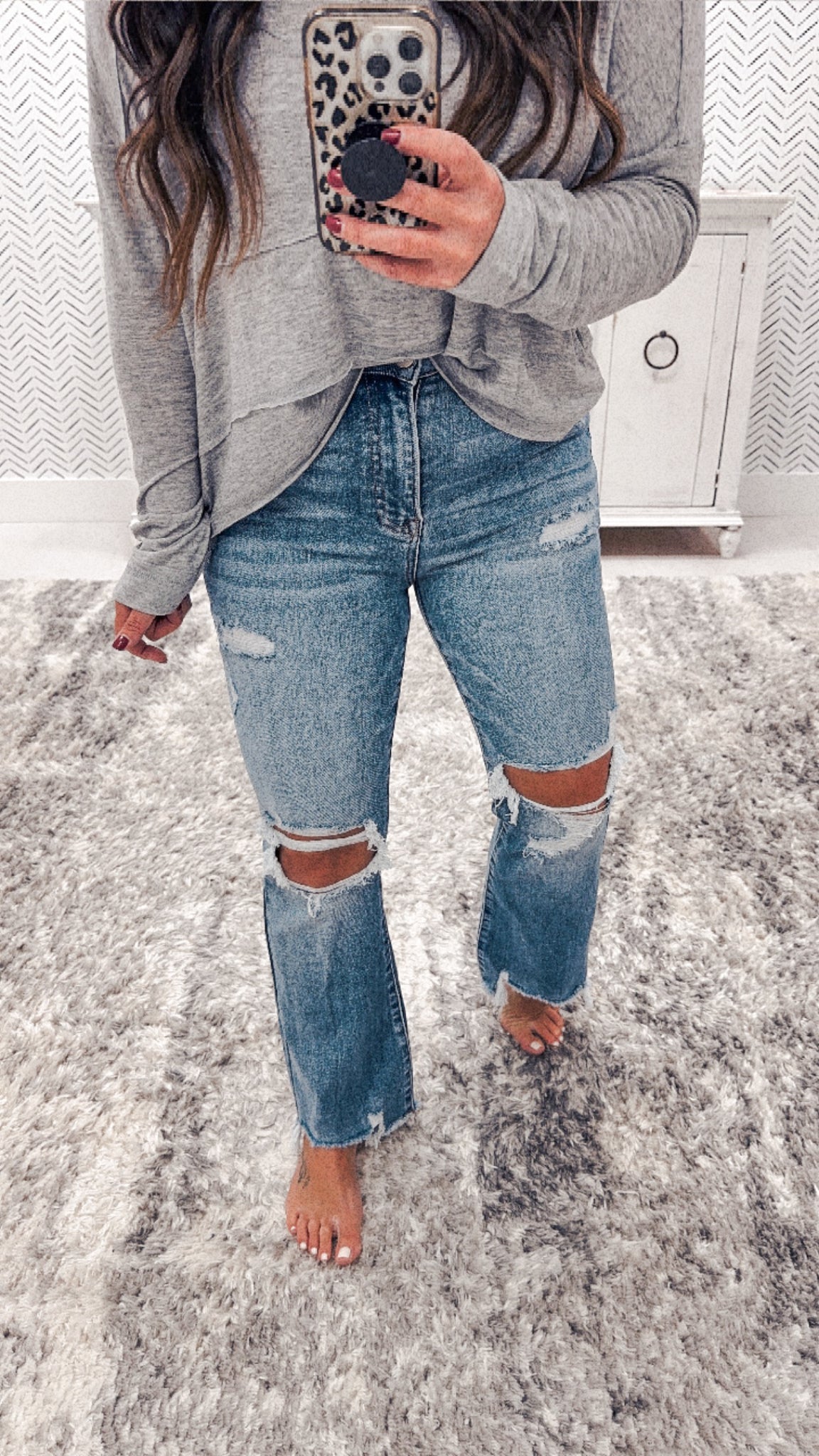 Risen High Rise Crop Flare Jeans