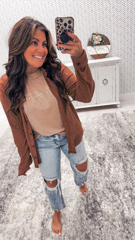 Brown Sugar Super Soft Dreamy Button Up Jacket