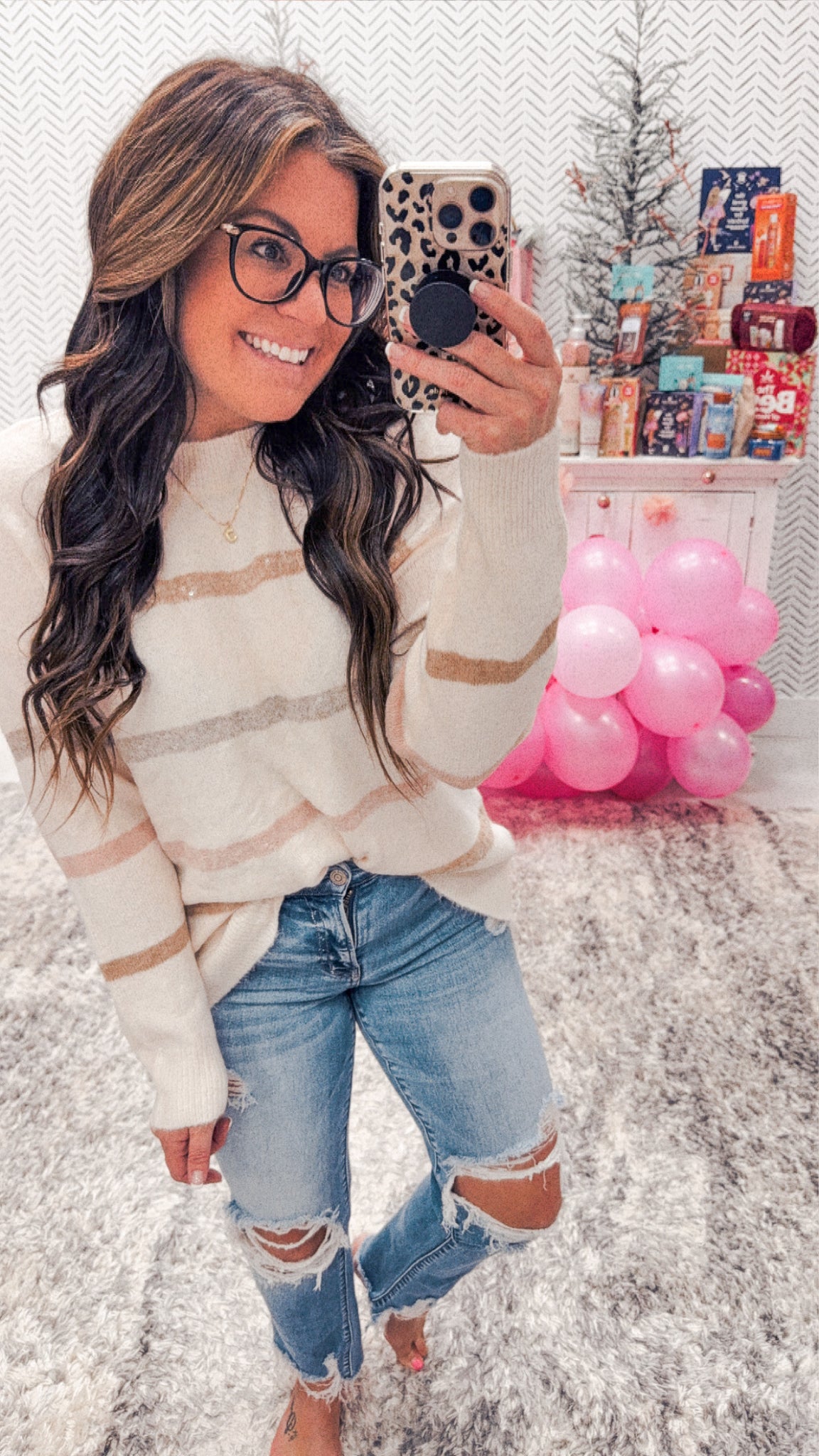 Staccato Blush Holiday Sequin Sweater