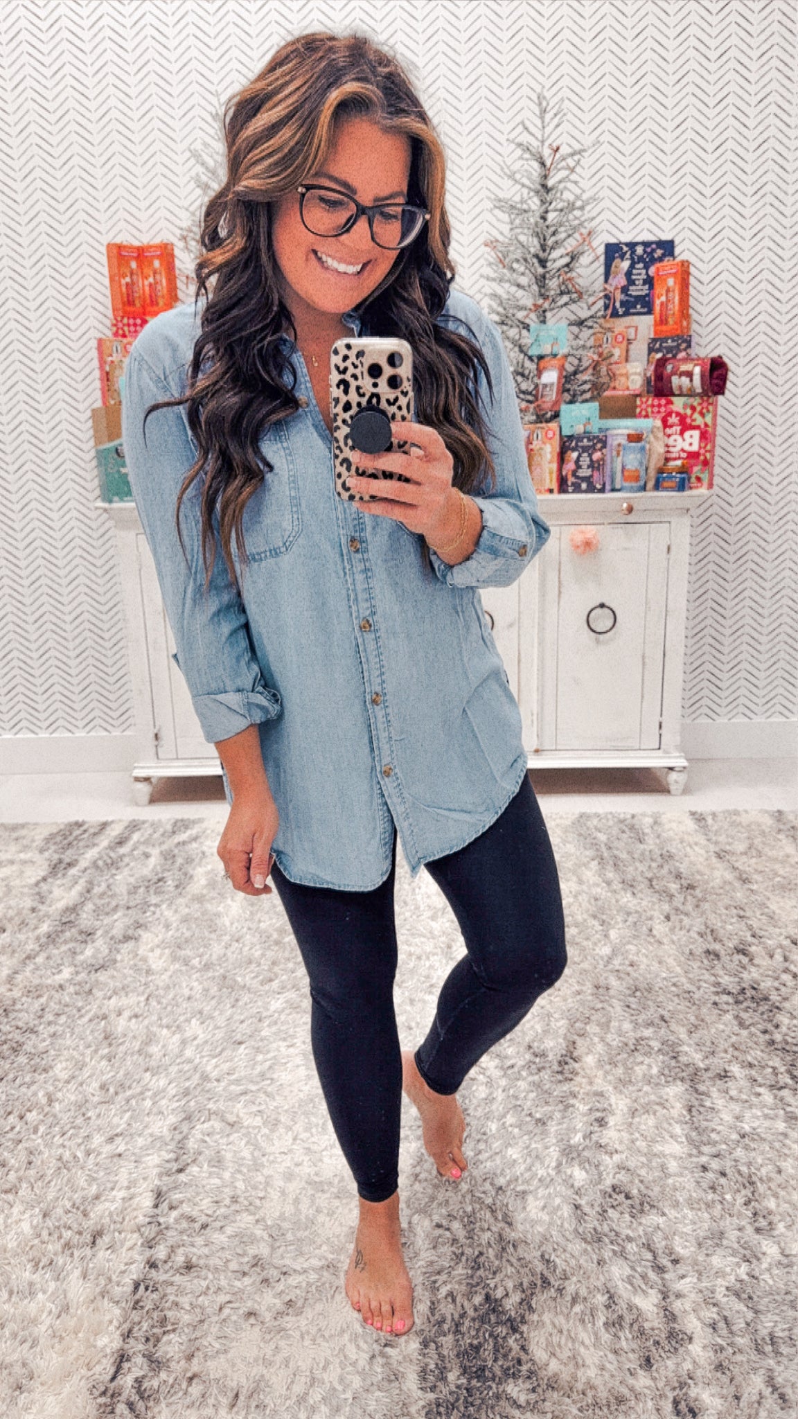 Denim Button Down Top