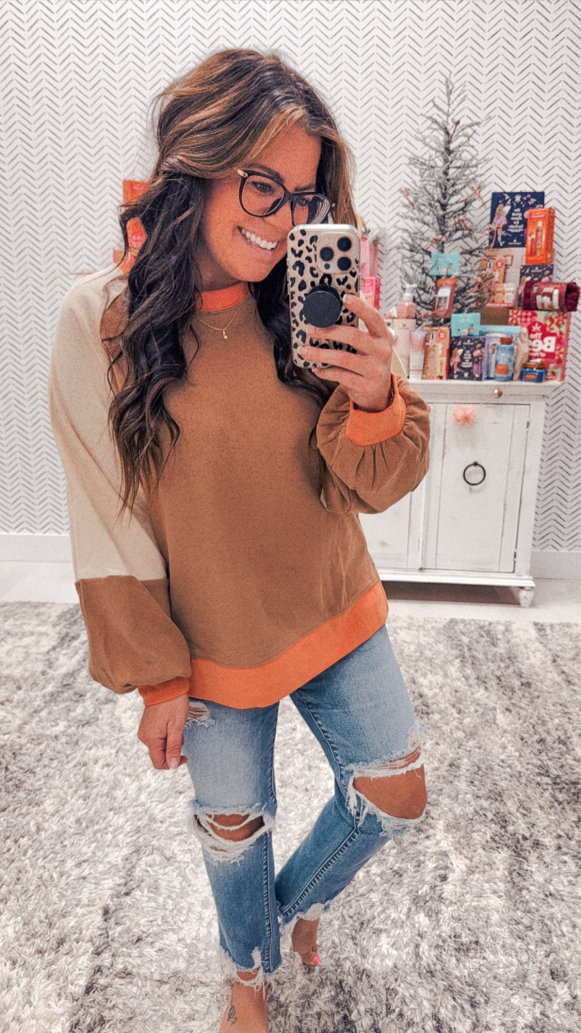 All The Fall Feels Color Block Crewneck