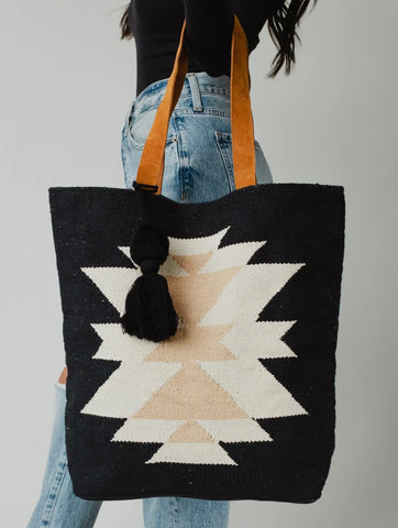 Black, Cream & Tan Aztec Weekender Tote