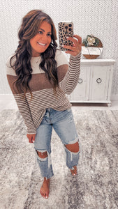 Staccato Mocha Color Block Sweater