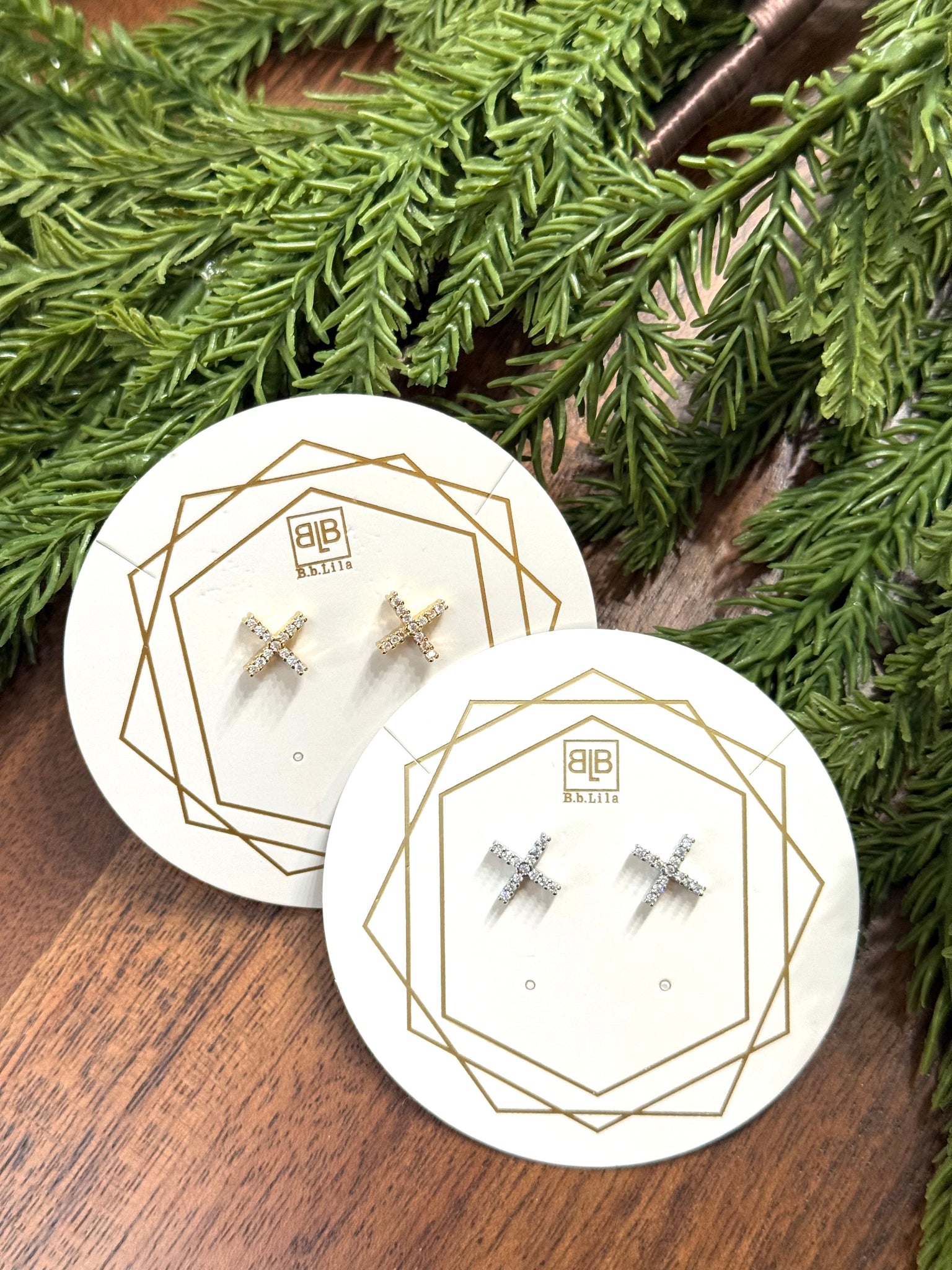 B.b Lila Live Box X Marks The Spot Earrings - Gold & Silver