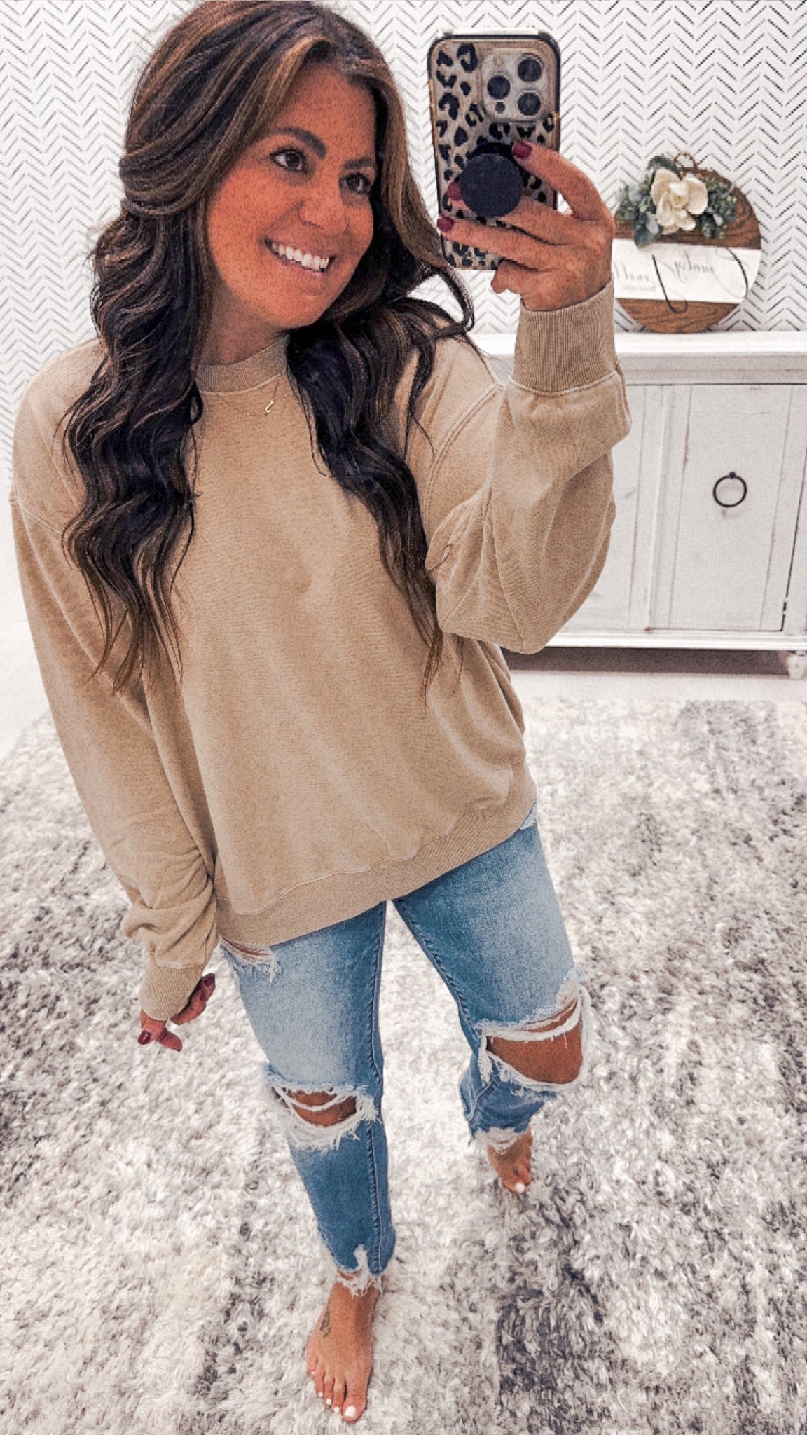 Fall Vibes Taupe Super Comfy Crewneck