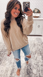 Fall Vibes Taupe Super Comfy Crewneck