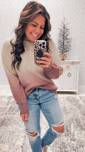 Ivory/Mauve Ombre Super Comfy Sweater