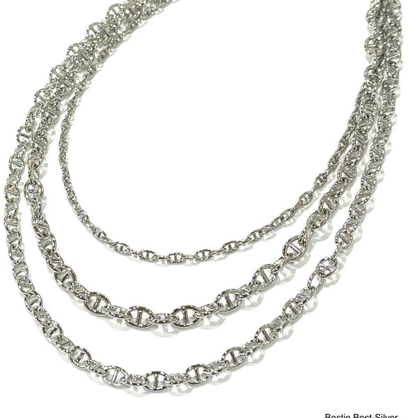 B.b Lila Live Box Bestie Best Necklace - Gold & Silver