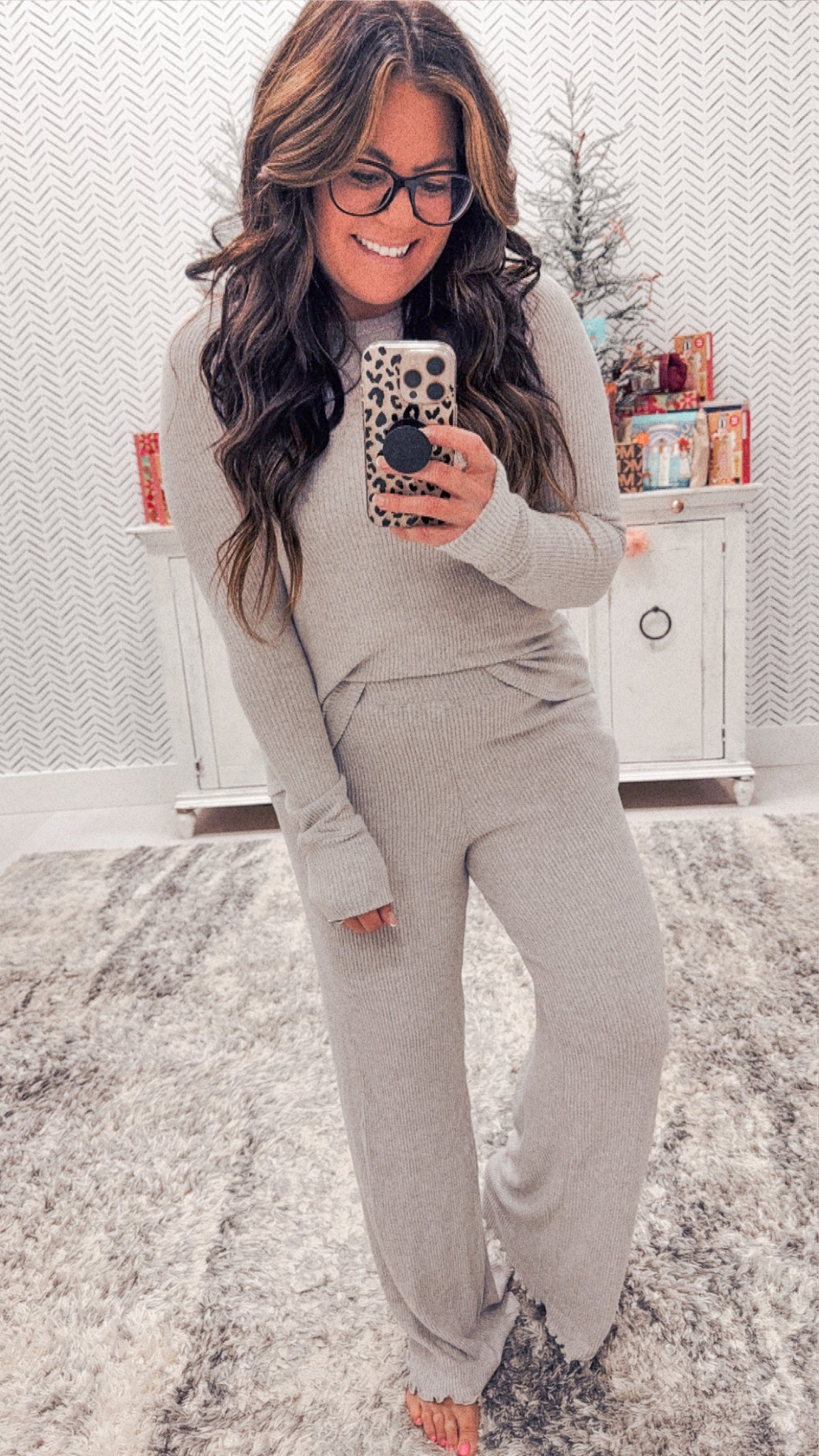 Heather Gray  Ribbed Lounge Pants