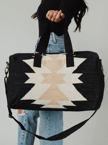 Black, Cream & Tan Aztec Weekender Duffel