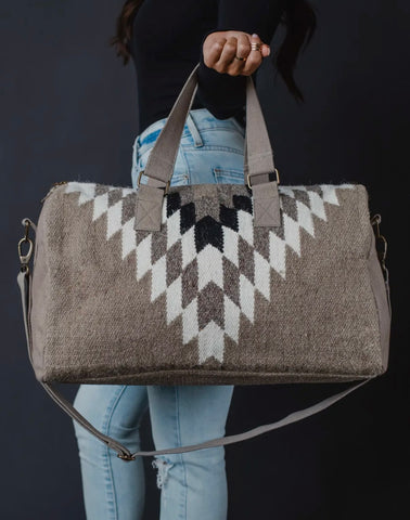 Winter Aztec Weekender Bag Gray/Black/Cream