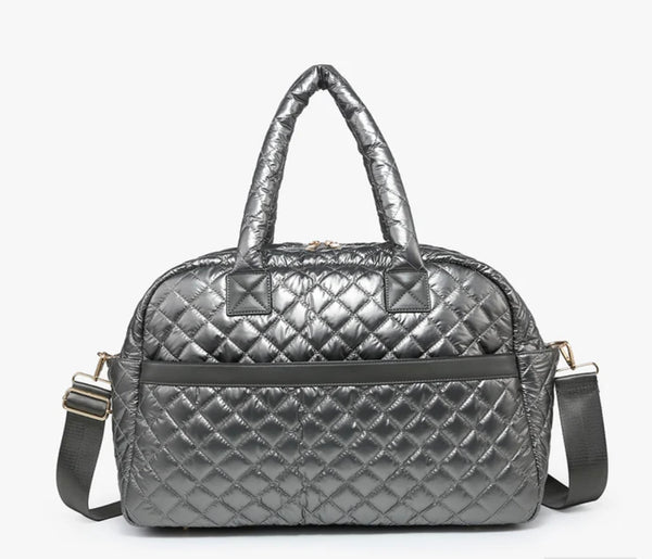 Multiple Colors - Jen & Co. Mills vegan Quilted Weekender Bag