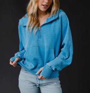 Panache Winter Blue Half Zip Hoodie