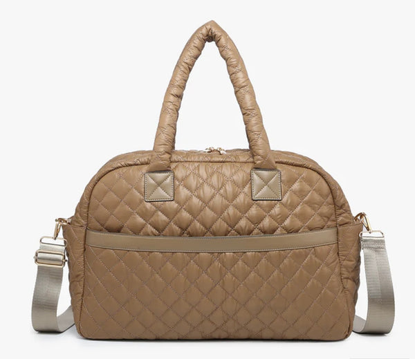 Multiple Colors - Jen & Co. Mills vegan Quilted Weekender Bag