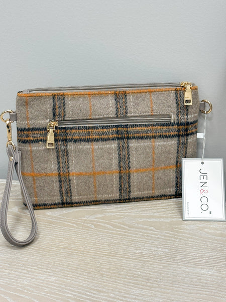 Jen & Co Plaid Crossbody/Wristlet - Multiple Colors