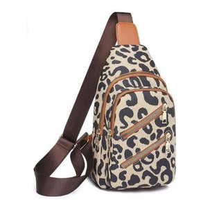 The Berkley Taupe Leopard Sling Bag