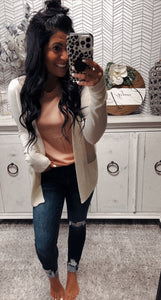 Ivory Open Front Cardigan