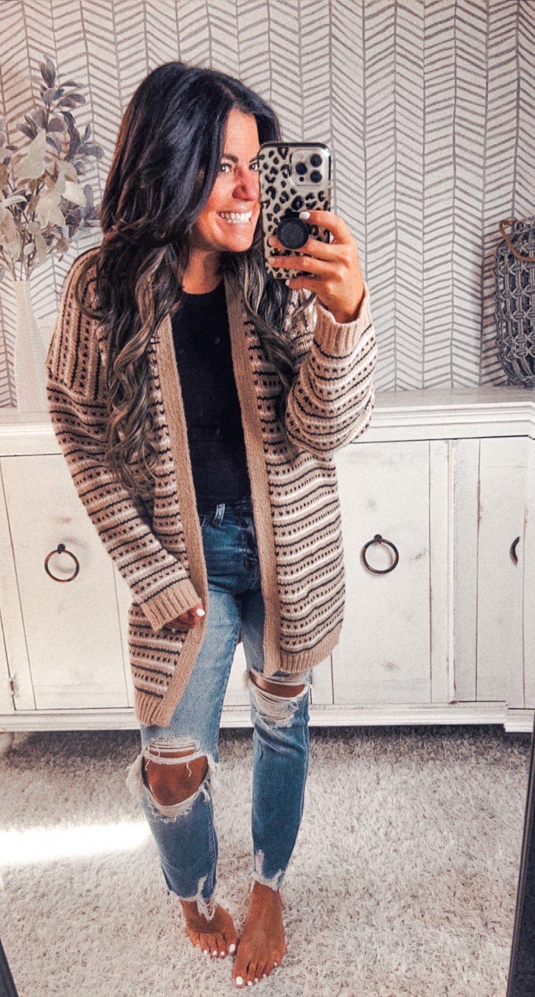 All The Feels Taupe Sweater Cardigan