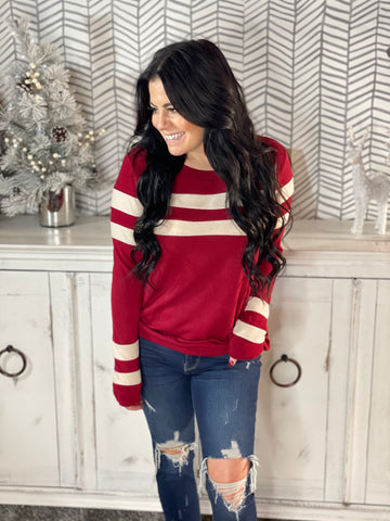 Wine Striped Long Sleeve