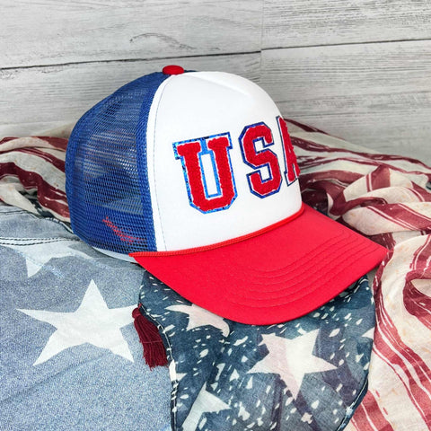 USA Red White & Blue Trucker Hat