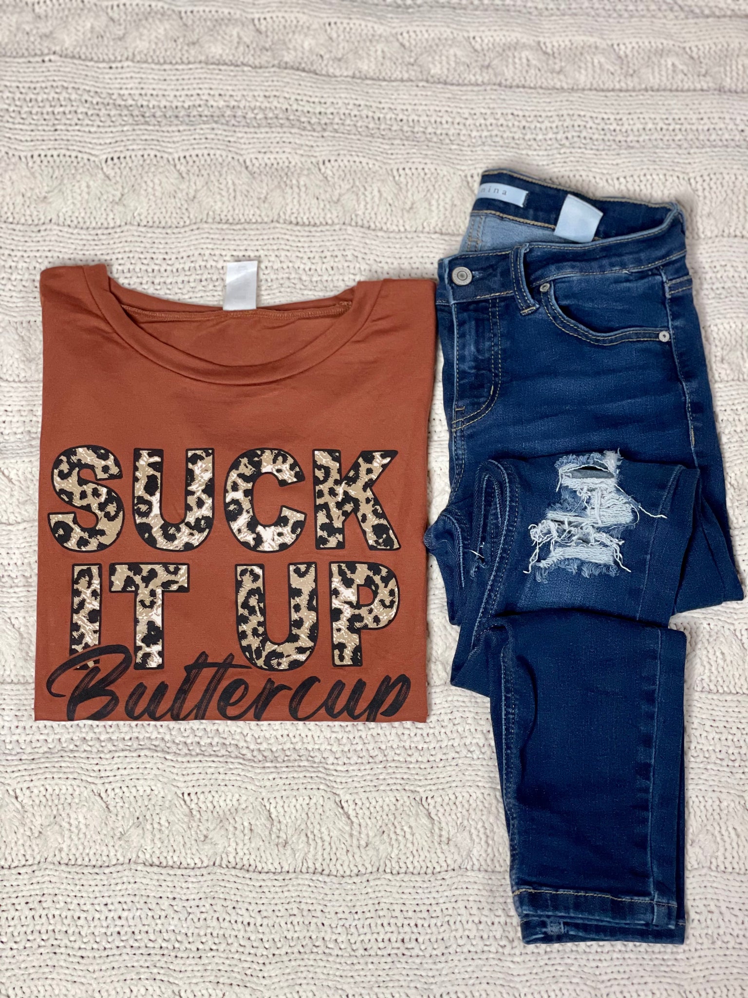 Suck It Up Buttercup Caramel Tee