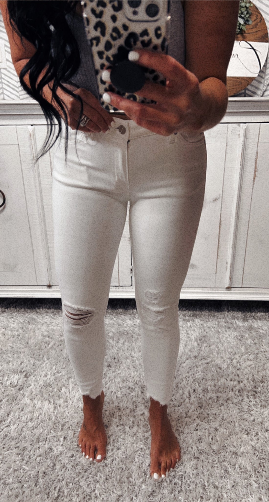 Kancan Summer White Distressed Jeans