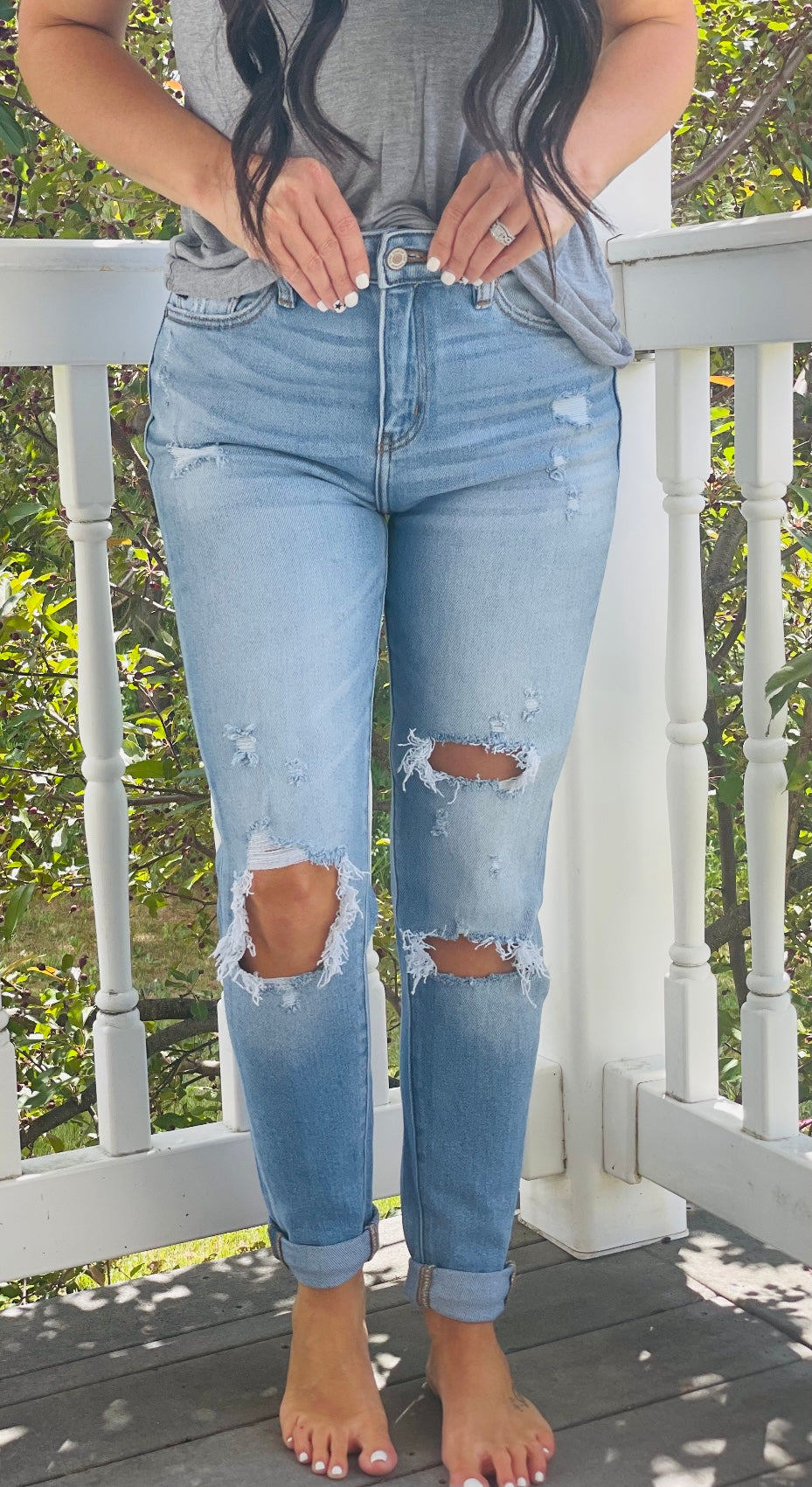 Kancan Relaxed Distressed Jeans