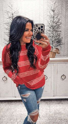 Staccato Merry Red Striped Sweater