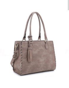 Tote Purse with Side Zippers - Multiple Colors