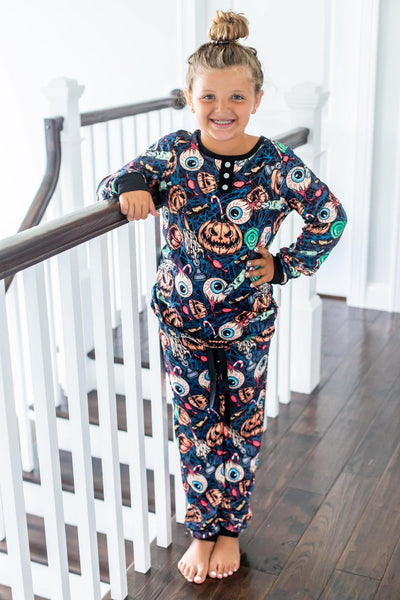 Spooky Pumpkin Halloween Pajama Set - Pre Order