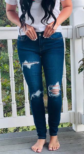 Eunina Ella Dark Distressed Jeans