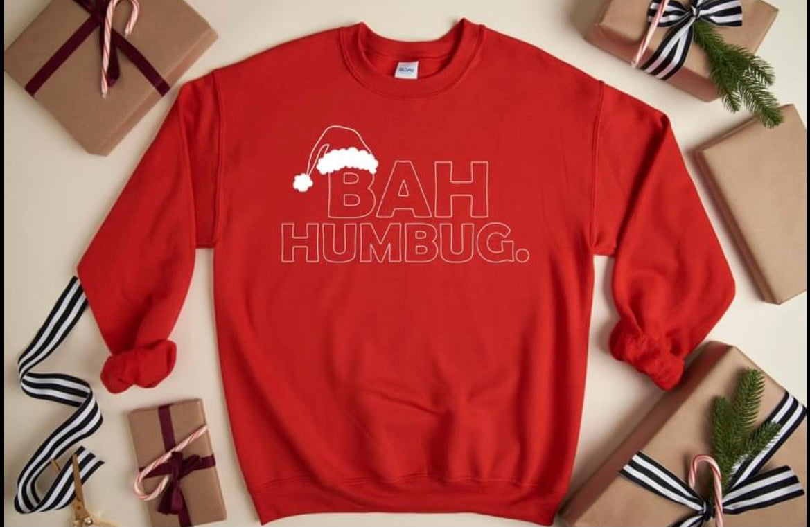 Bah Humbug Red Christmas Sweatshirt