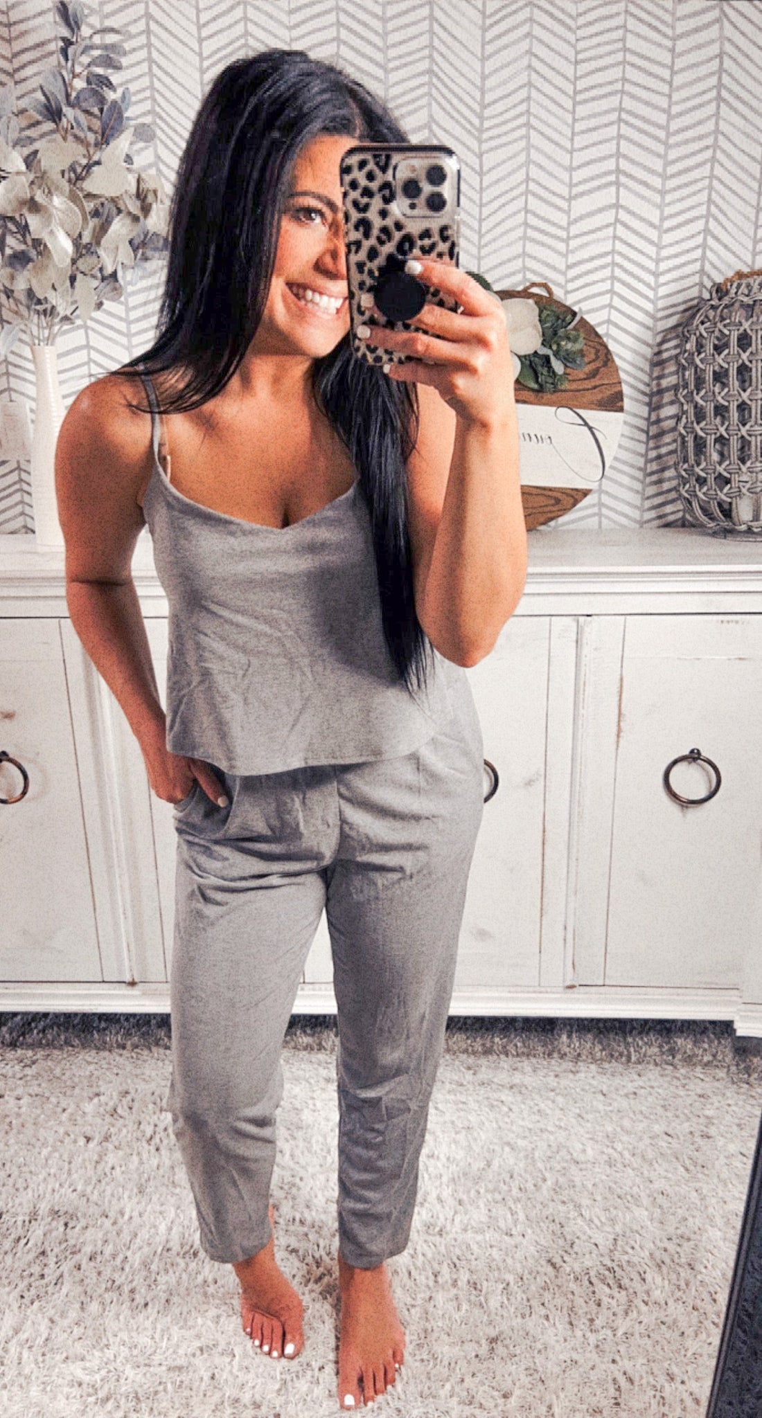 Heather Gray Jumpsuit