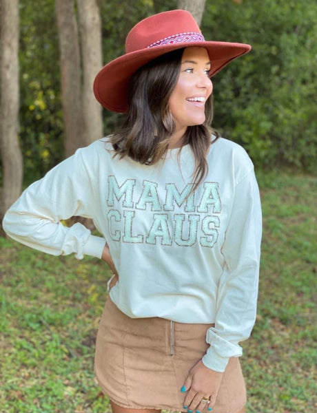 Cream Mama Claus Long Sleeve