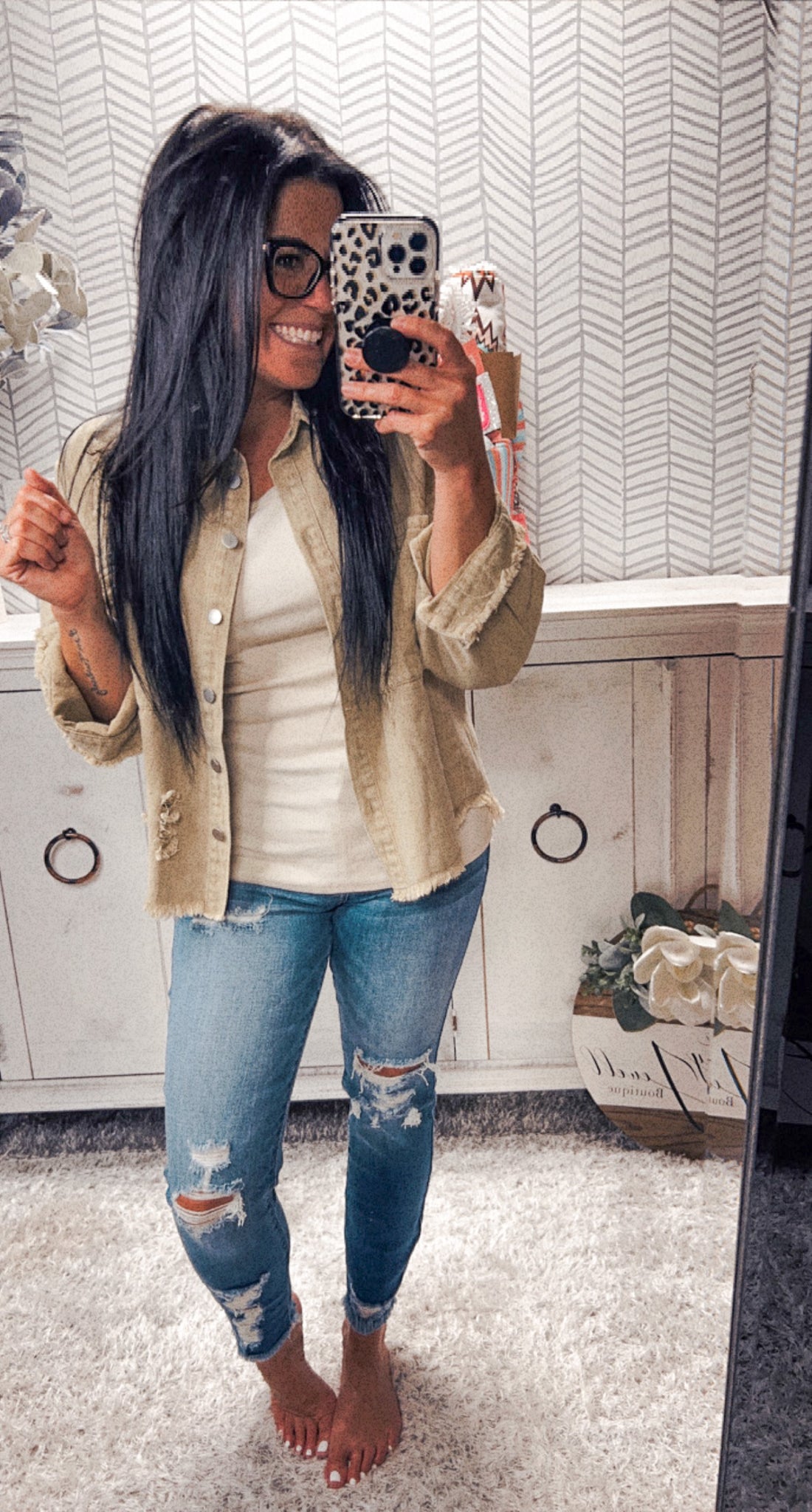 Khaki Distressed Jacket