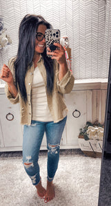 Khaki Distressed Jacket