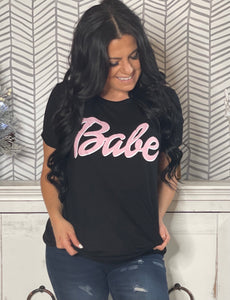 Babe Pink/Black Tee