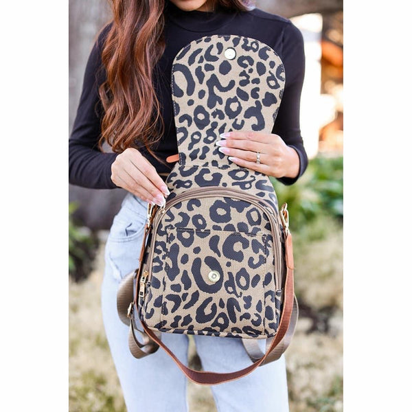 The Berkley Taupe Leopard Backpack