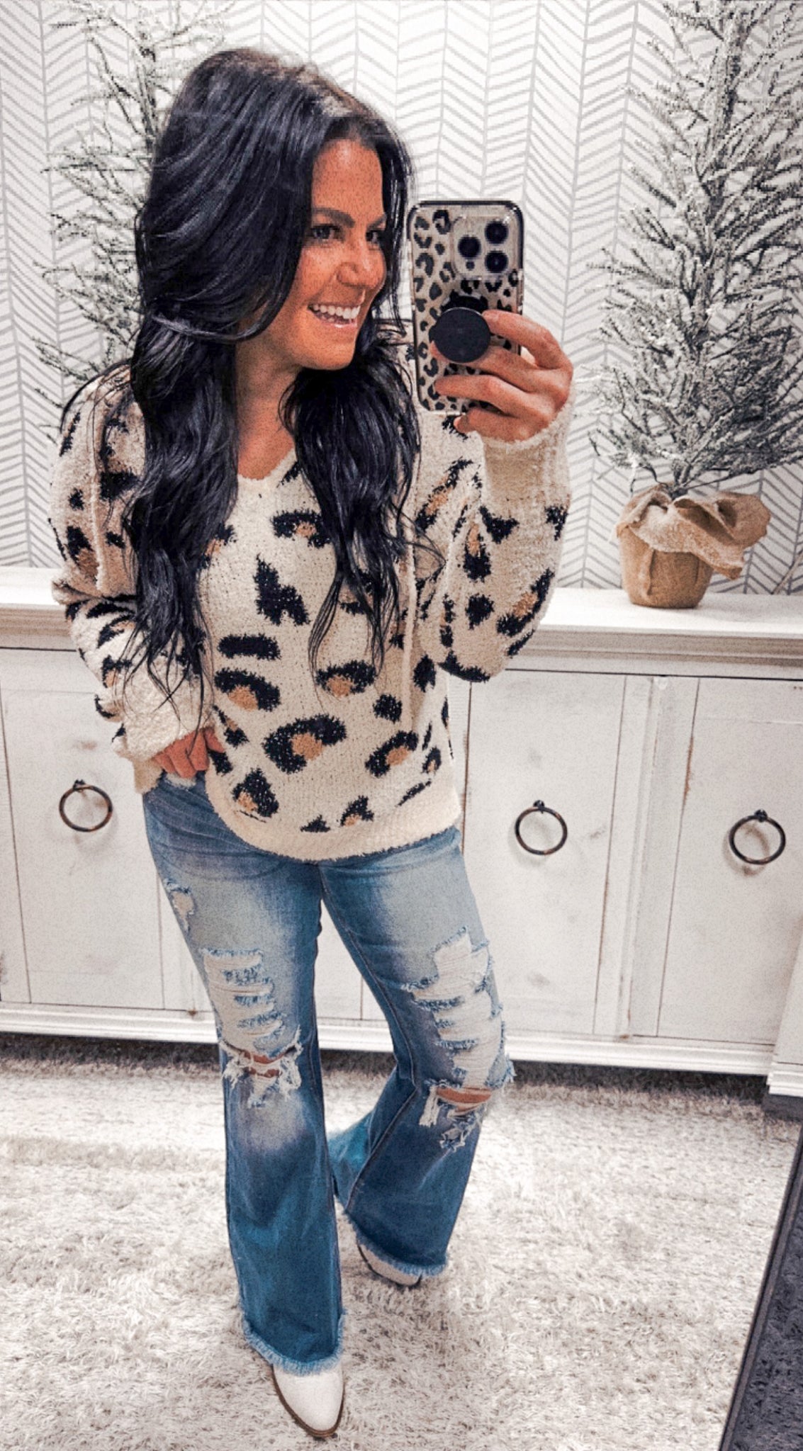 Ivory Leopard Super Cozy Hoodie