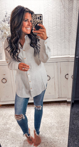 Breezy Linen Soft Blue Boyfriend Shirt