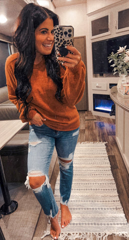 Autumn Vibes Rust Kate Sweater